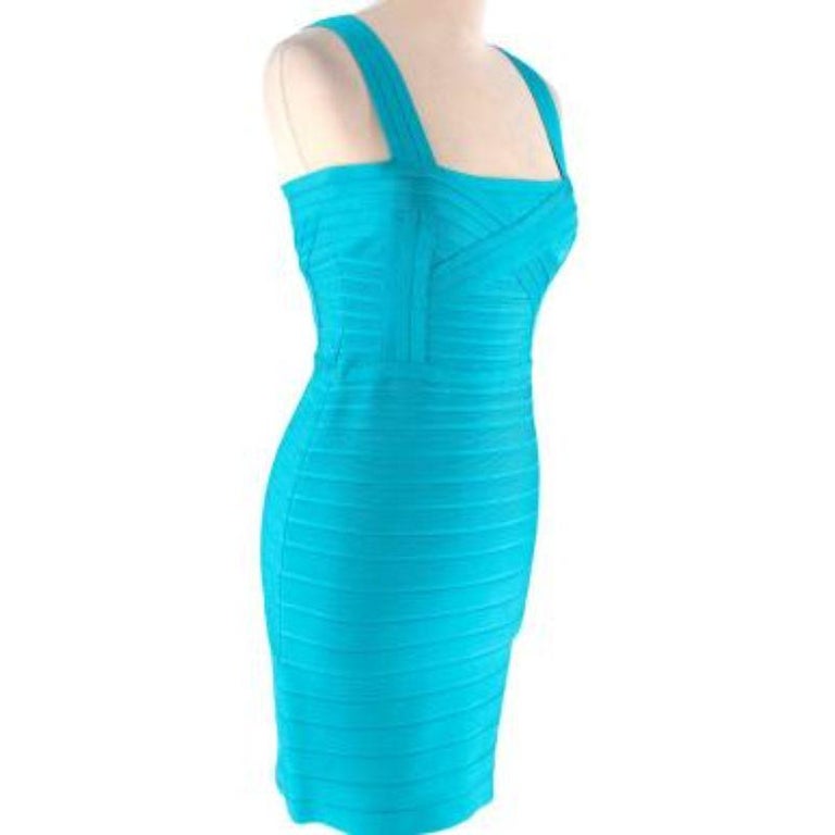 Blue Turquoise stretch-knit bandage dress
