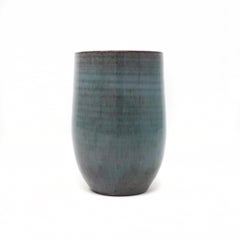 Taza de cerámica turquesa Studio Pottery de Edwin and Mary Scheier