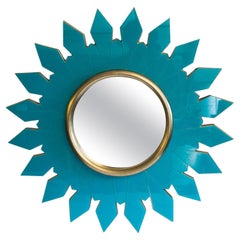Turquoise Sunburst Mirror