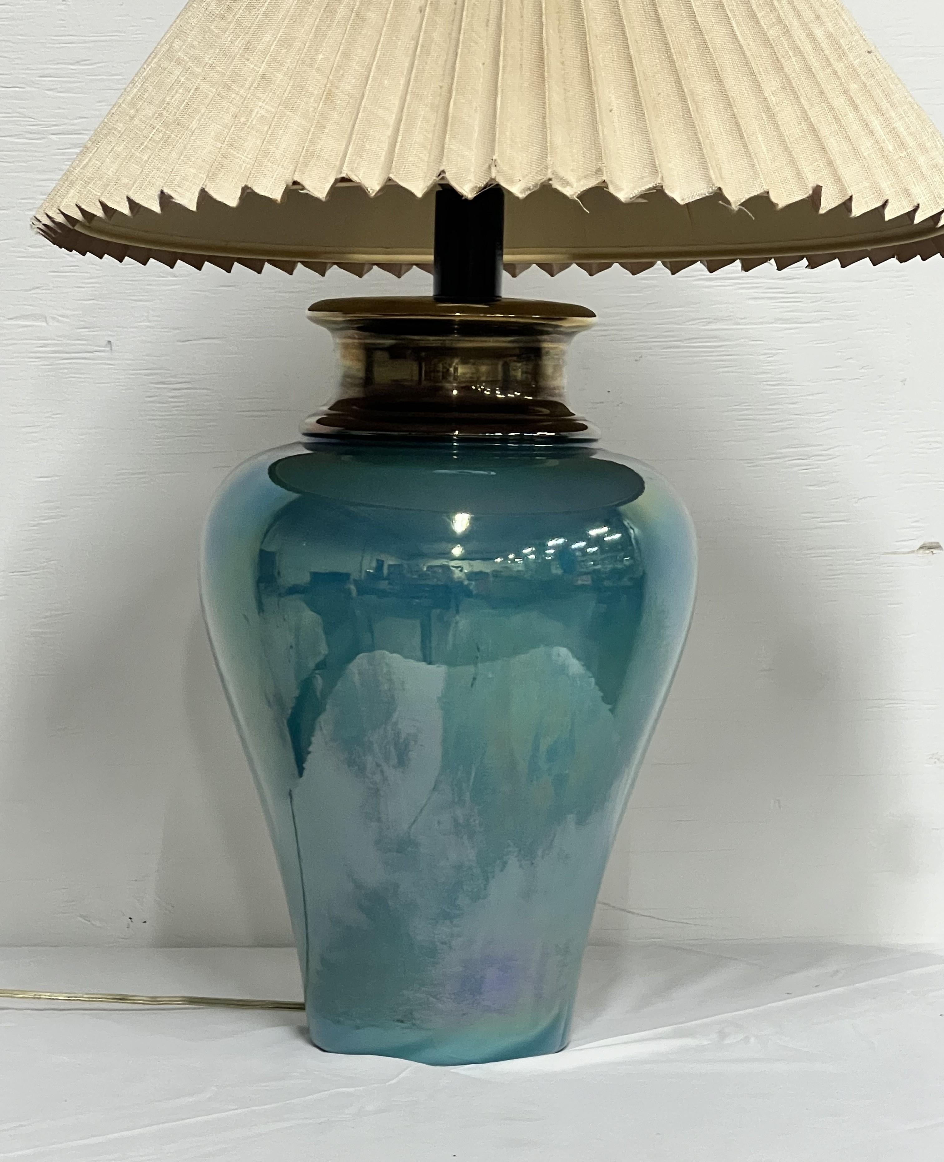 Contemporary Turquoise Table Lamp For Sale