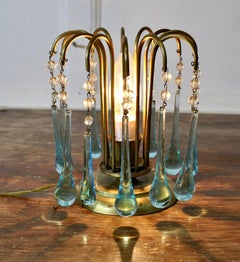 Turquoise Tear Drop Lustre Table Top Lamp  A charming atmospheric little piece