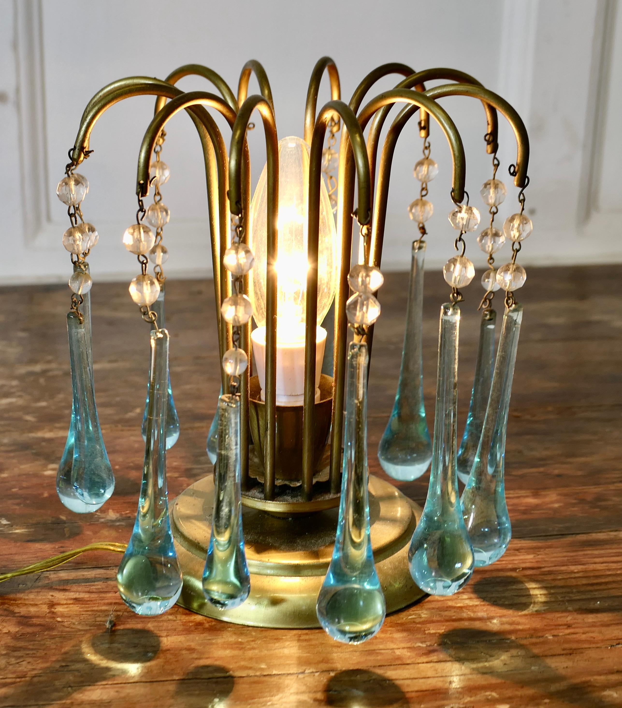 Lampe à poser Turquoise Tear Drop Lustre  Une charmante petite pièce atmosphérique Bon état - En vente à Godshill, Isle of Wight