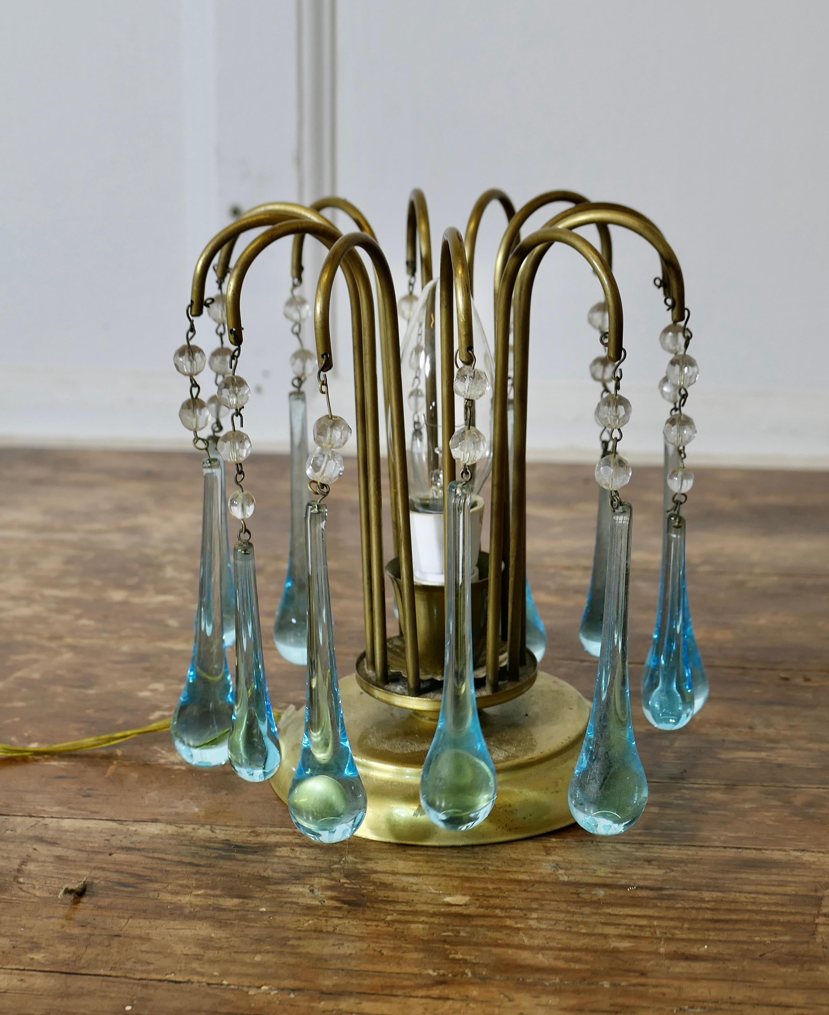 Lampe à poser Turquoise Tear Drop Lustre  Une charmante petite pièce atmosphérique en vente 1