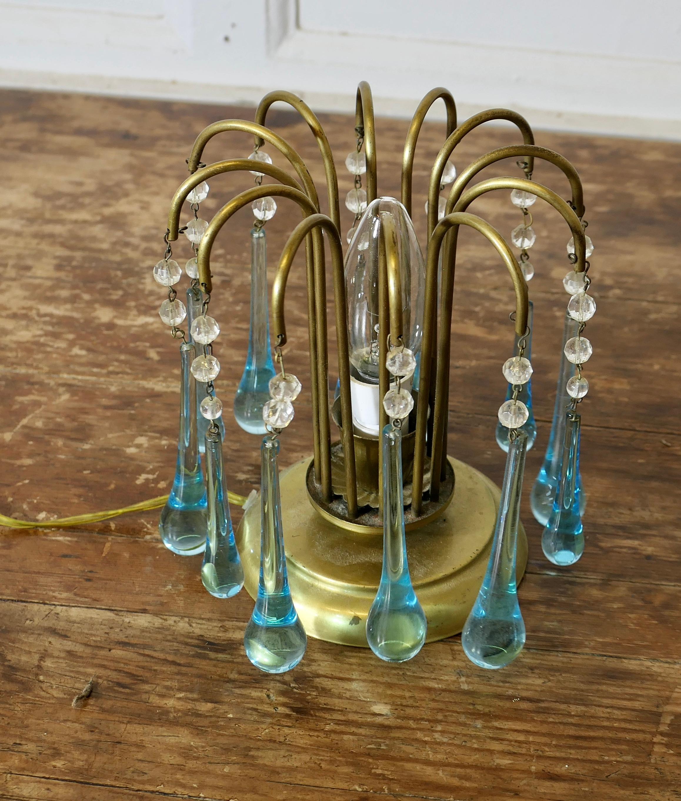 Lampe à poser Turquoise Tear Drop Lustre  Une charmante petite pièce atmosphérique en vente 2