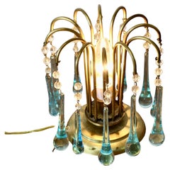 Antique Turquoise Tear Drop Lustre Table Top Lamp  A charming atmospheric little piece