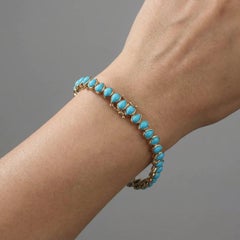 Türkis Teardrop 14K (Custom) Gelbgold Tennisarmband