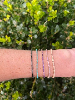 Turquoise Tennis Bracelet, 14K Yellow Gold