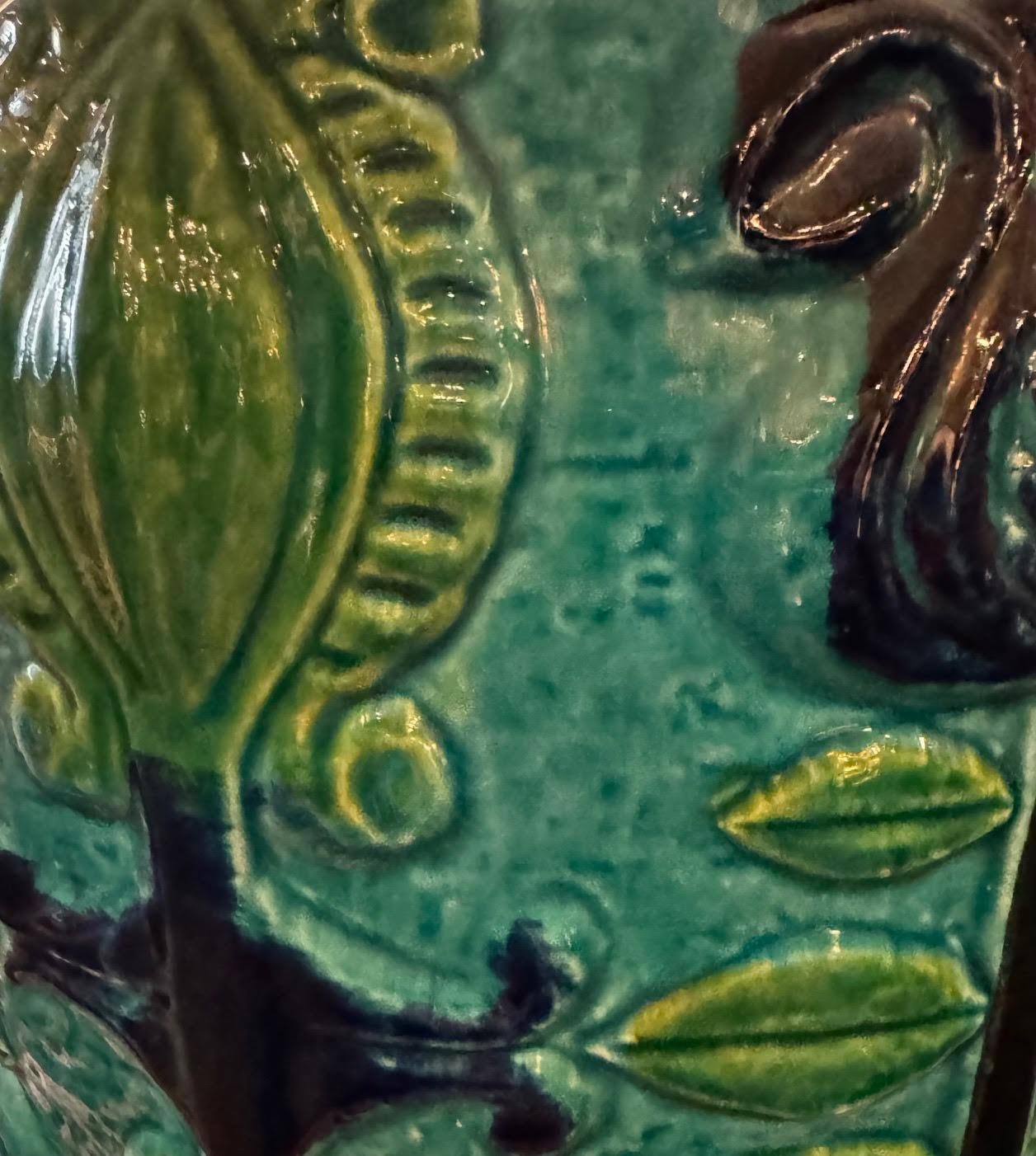 Lampe simple à motif tropical turquoise avec abat-jour, France, milieu du siècle dernier Bon état - En vente à New York, NY