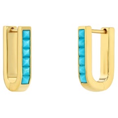 Boucles d'oreilles Turquoise en forme de U
