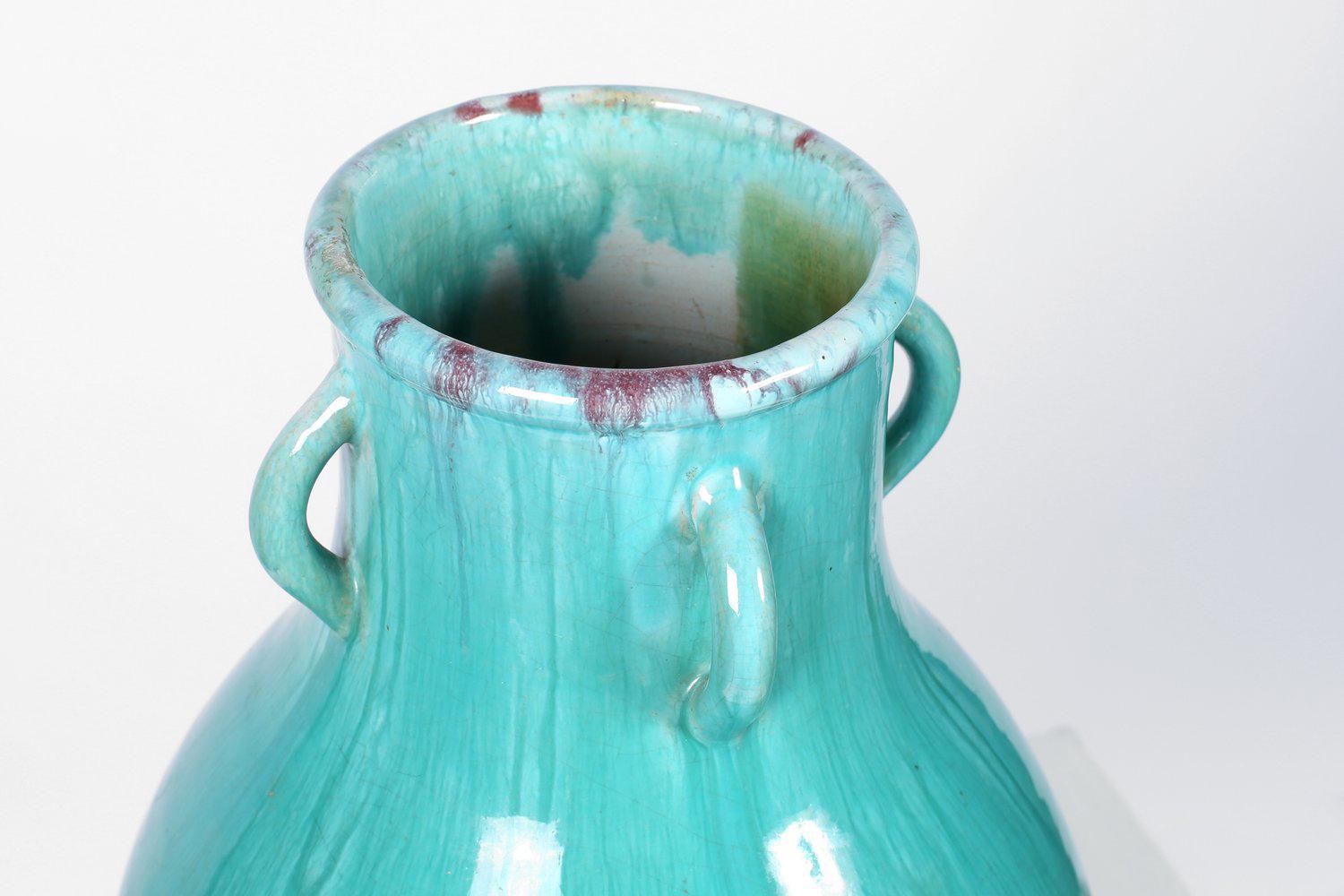 French Turquoise Vase by Atelier Primavera