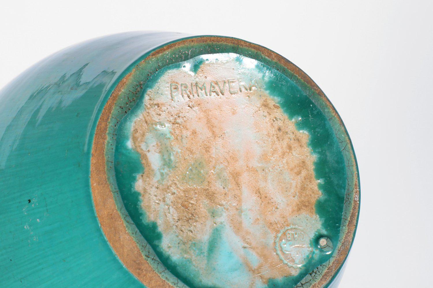 Mid-20th Century Turquoise Vase by Atelier Primavera