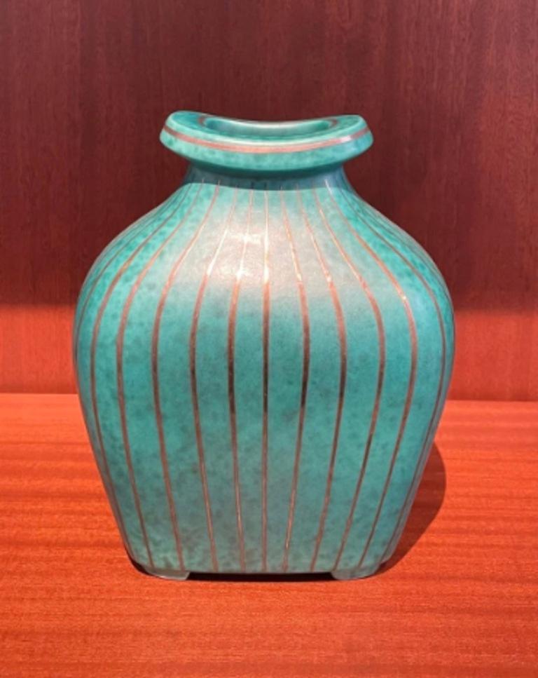 Moderno Vaso turchese di Wilhelm Kåge in vendita