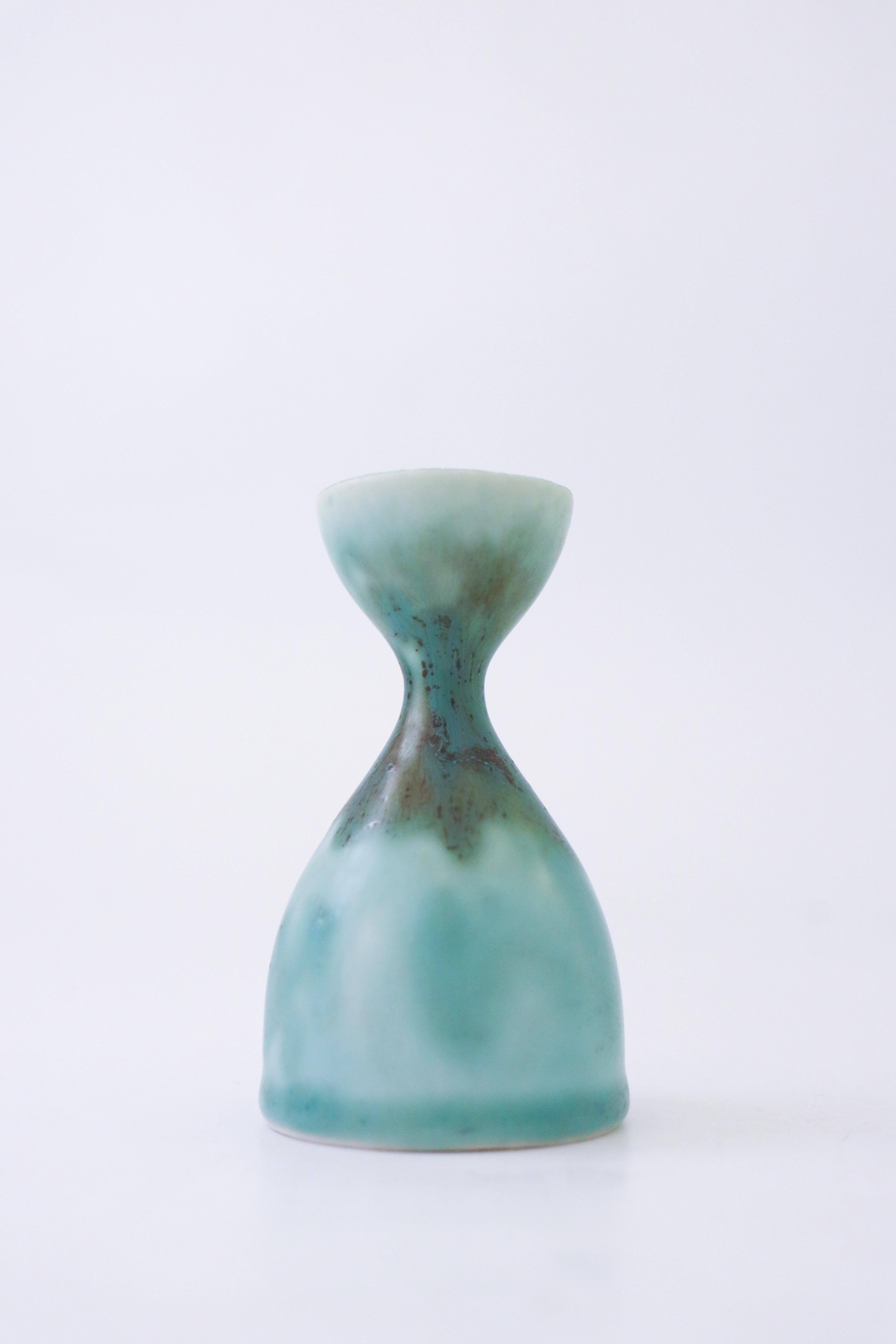 Turquoise Vase, Carl-Harry Stålhane, Rörstrand 1950s In Good Condition In Stockholm, SE