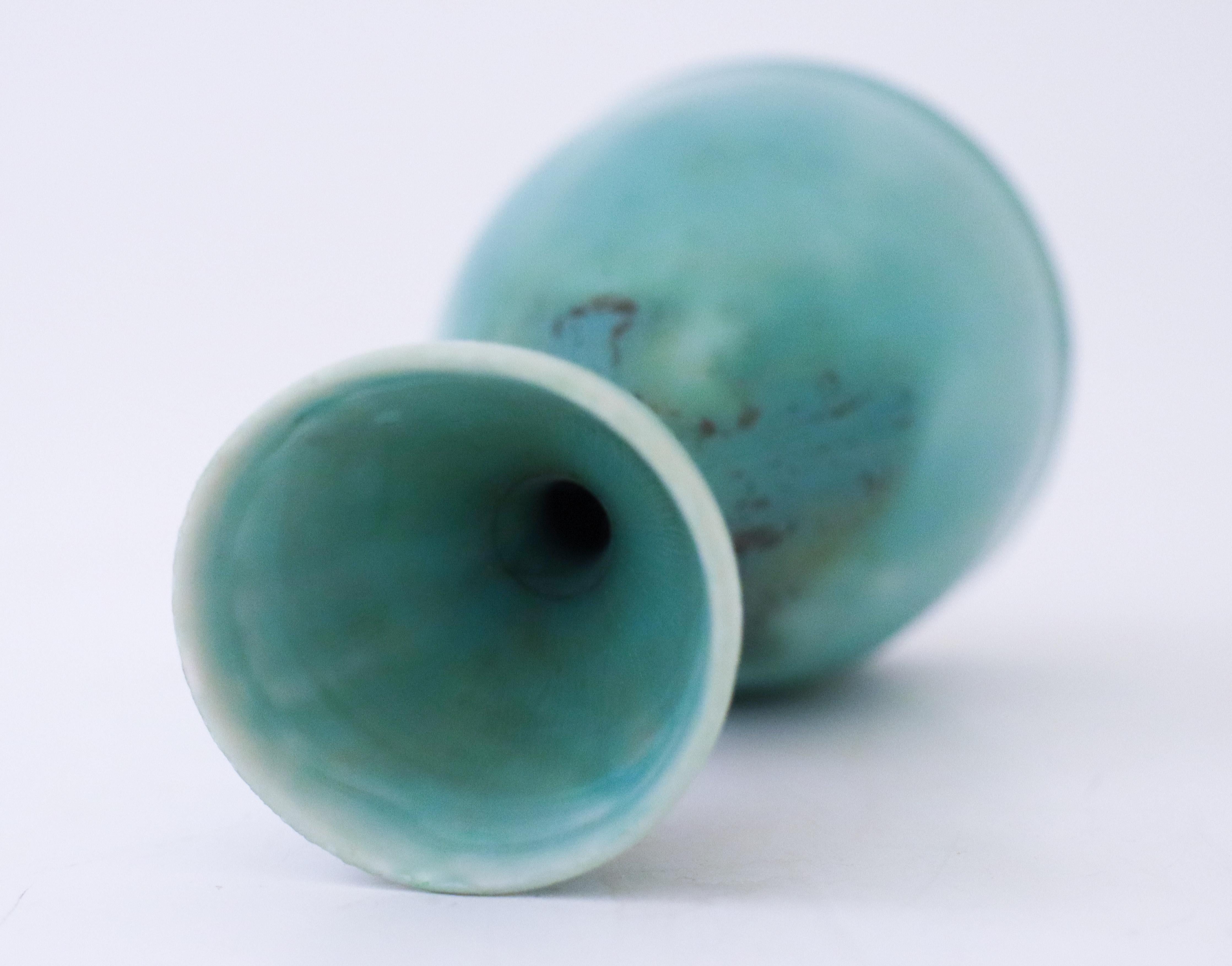 Stoneware Turquoise Vase, Carl-Harry Stålhane, Rörstrand 1950s