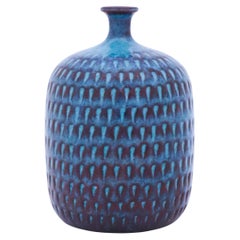 Turquoise Vase in Stoneware, Stig Lindberg, Gustavsbergs Studio