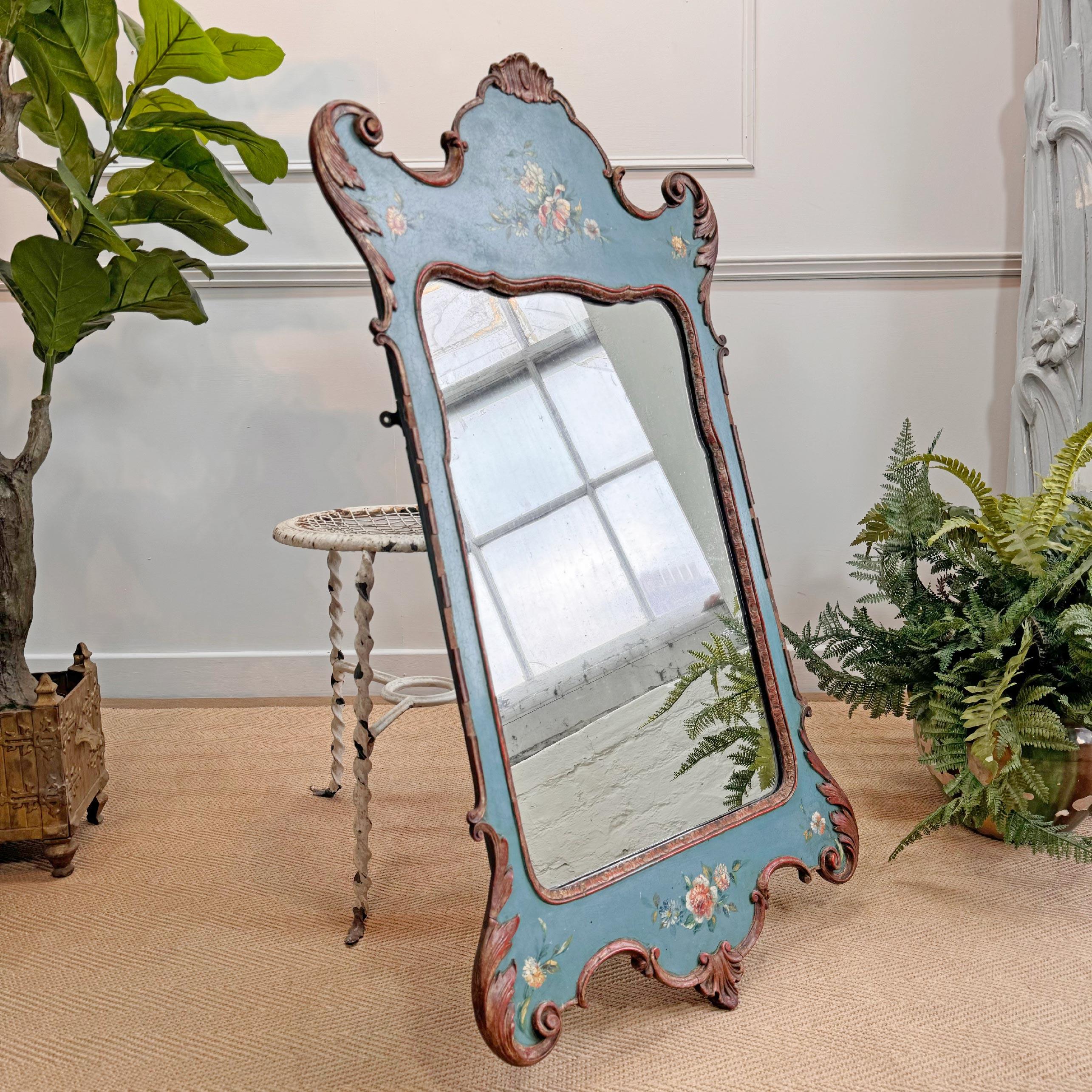 Turquoise Venetian Mirror Circa 1920 For Sale 2