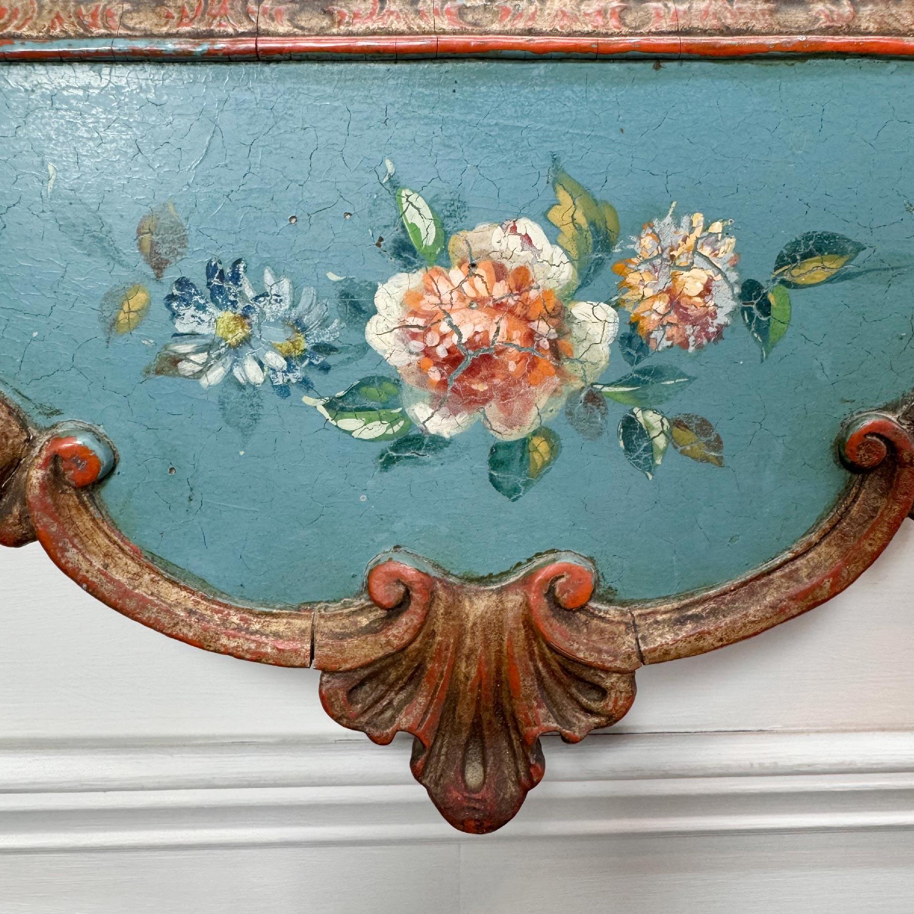 Turquoise Venetian Mirror Circa 1920 For Sale 1