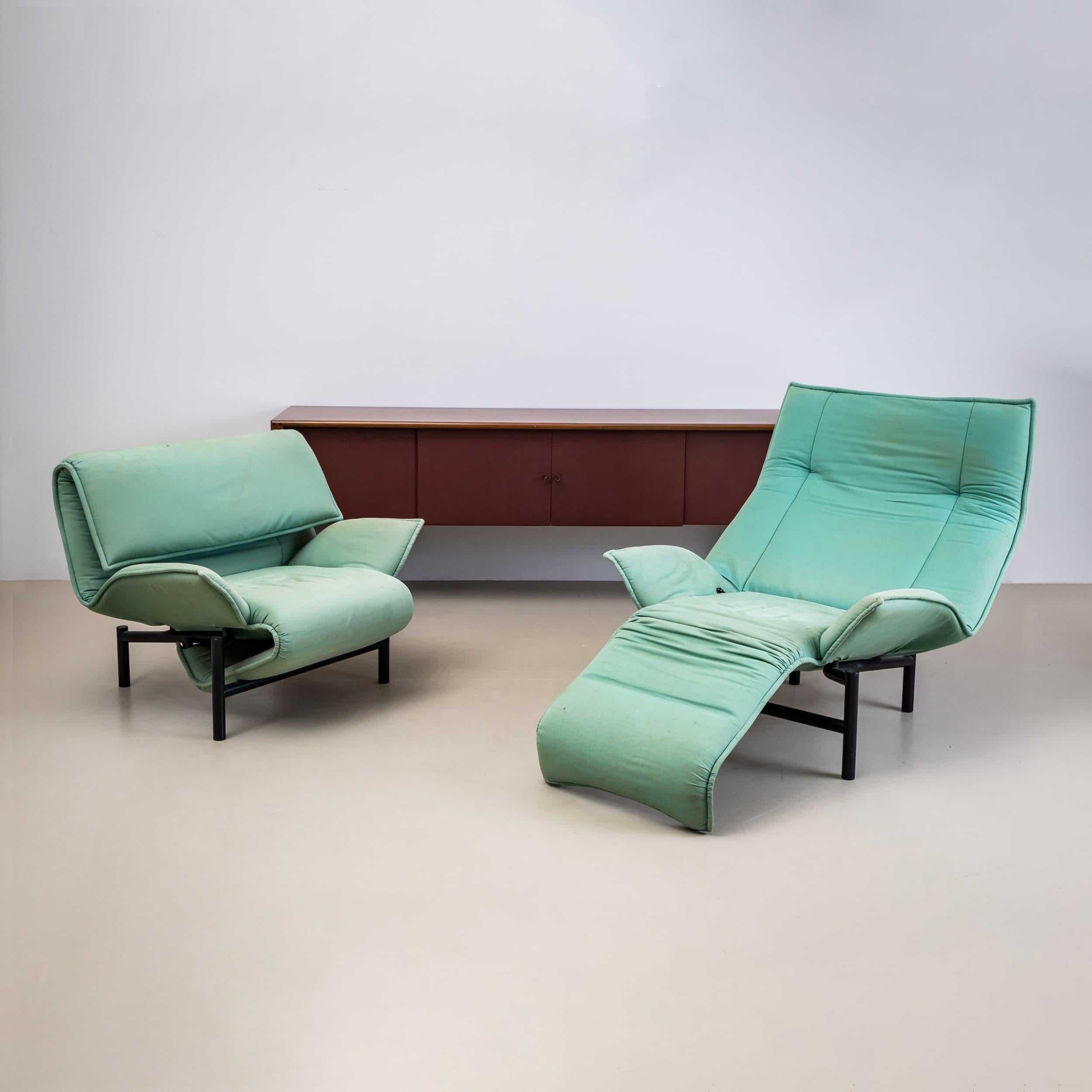 Türkis-Sessel „Veranda“ von Vico Magistretti für Cassina, Italien, L. 20. Jahrhundert. im Zustand „Gut“ im Angebot in Greding, DE