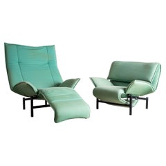 Fauteuils Veranda turquoise de Vico Magistretti pour Cassina, Italie, L. 20e siècle