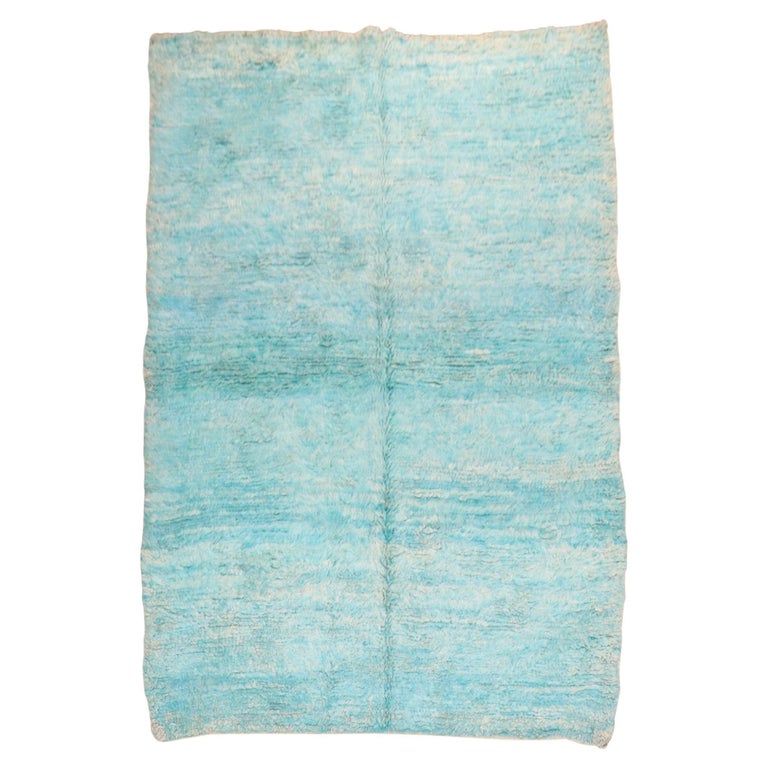 Turquoise Vintage Moroccan Rug For Sale at 1stDibs