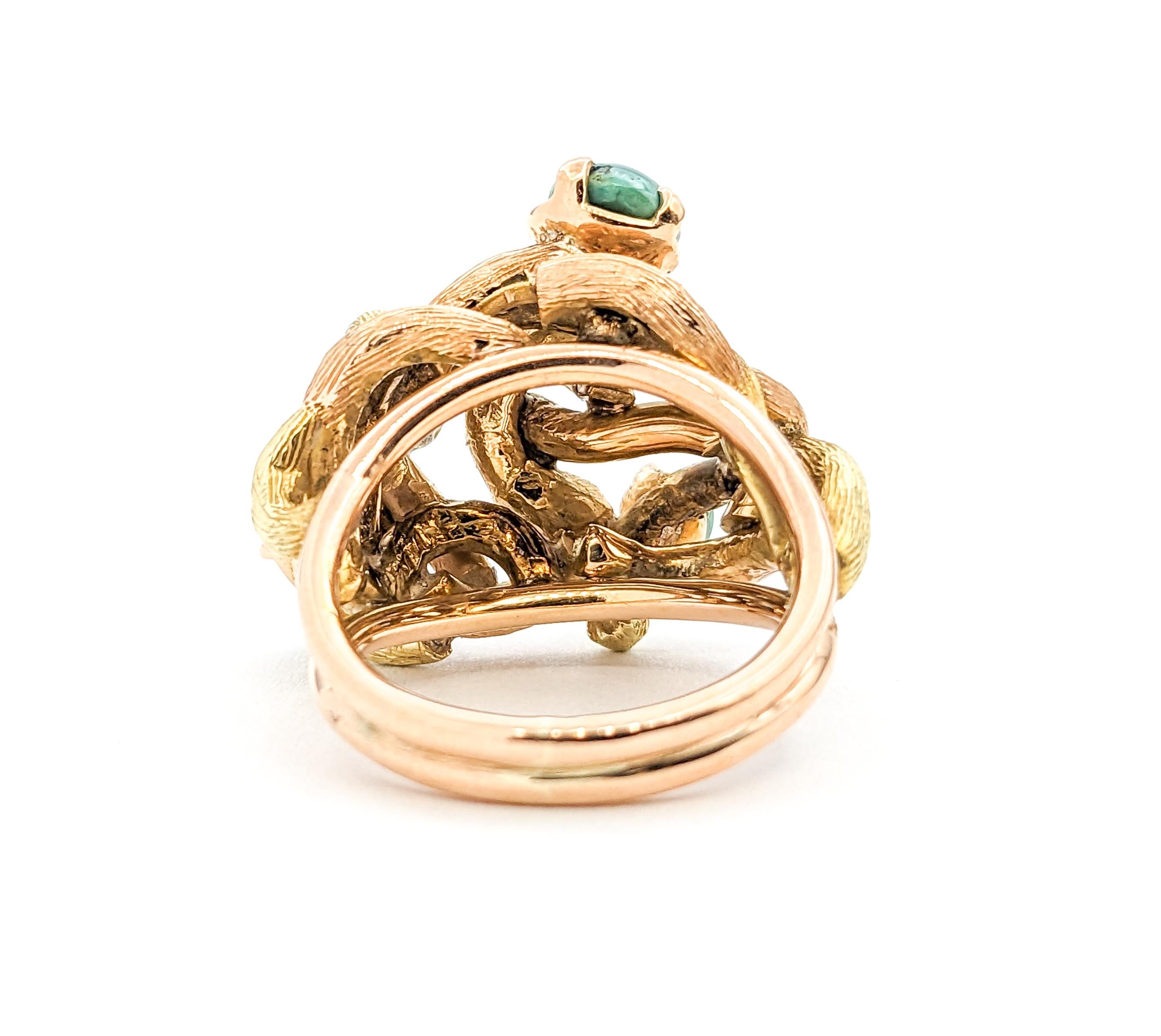 Türkis Vintage Ring in Gelbgold im Zustand „Hervorragend“ im Angebot in Bloomington, MN