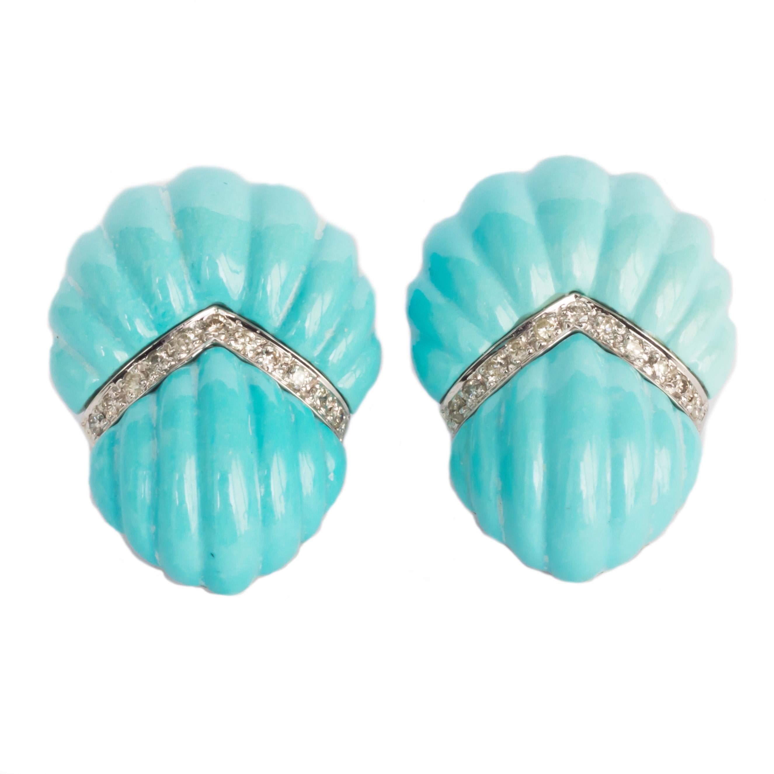 Turquoise White Gold Earrings For Sale