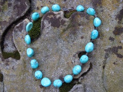 Turquoise White Gold Necklace Handcrafted in Italy by Botta Gioielli