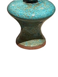 Turquoise with Gold Accents Finial Shape Neck Vase, China, Contemporary
