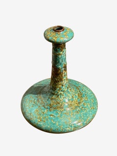 Turquoise with Gold Speckled Glaze Tall Thin Neck  Vase, China, Contemporary