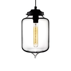 Turret Crimson Handblown Modern Glass Pendant Light, Made in the USA