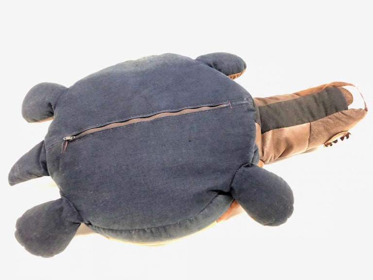 Turtle Animal Pouf Ottoman Footstool Poof Pouffe Mad of Leather, 1970s