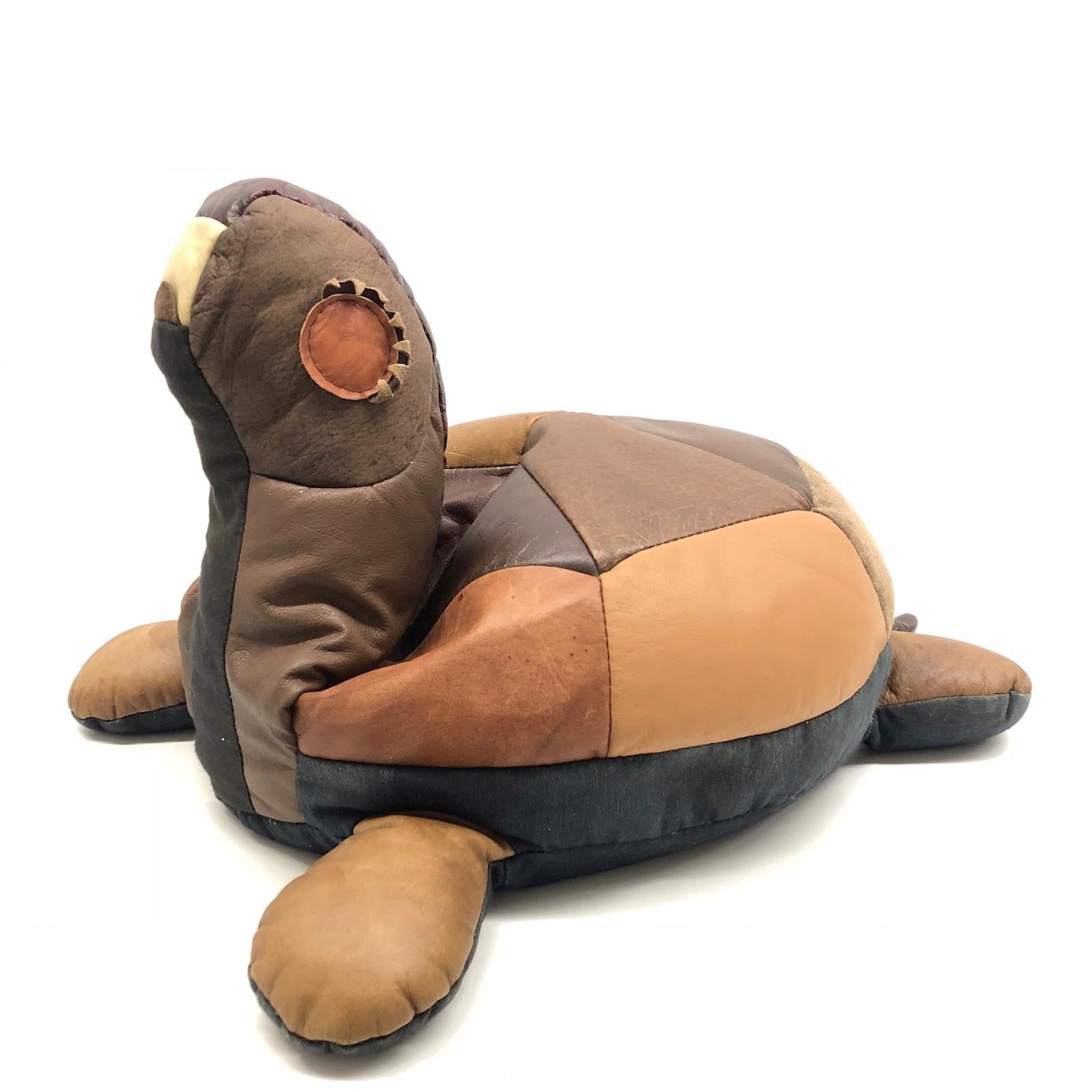 leather turtle footstool