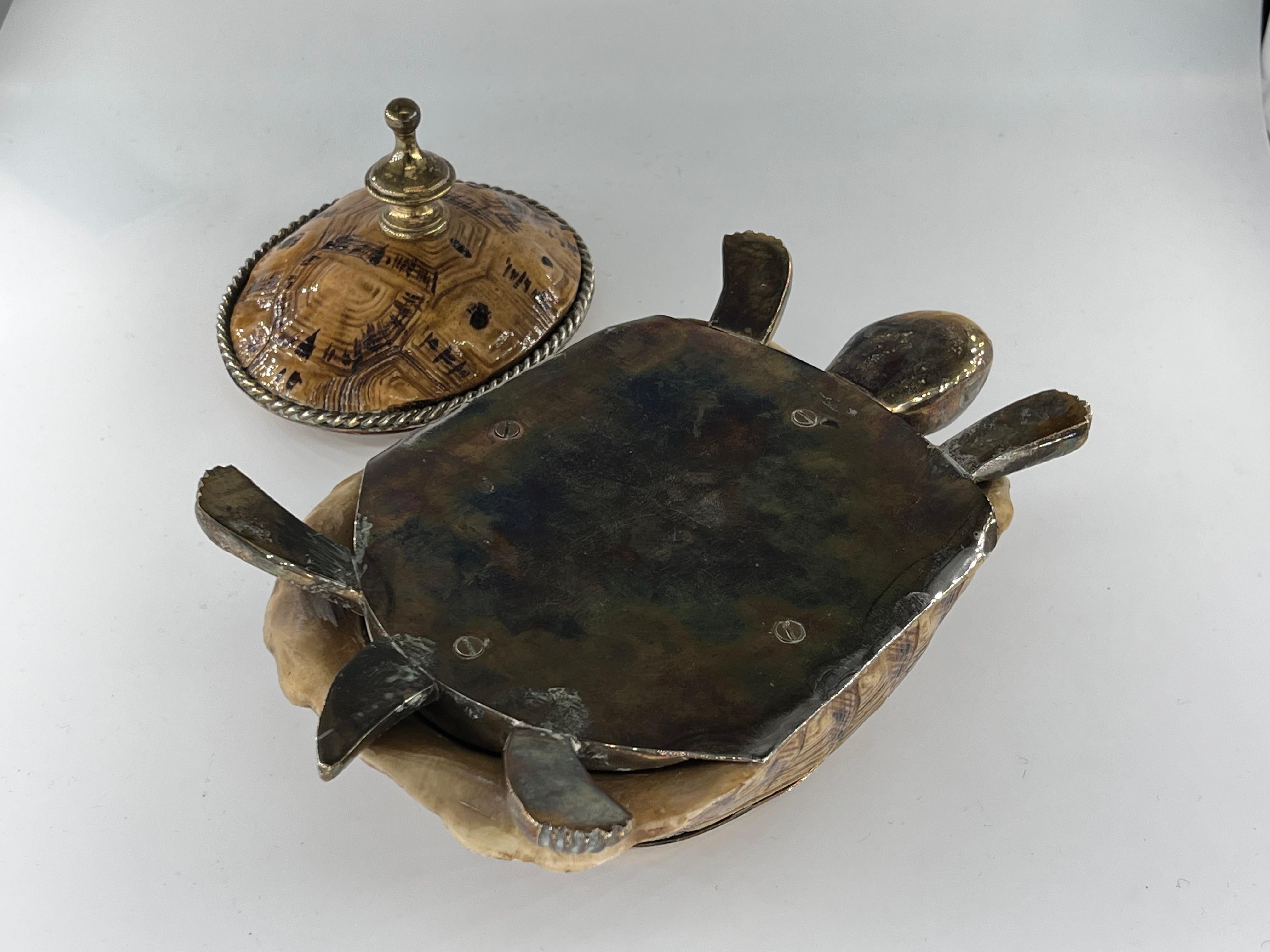 Turtle box in brass and turtle shell - France circa 1970 For Sale 2