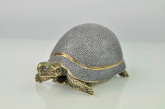 Turtle Brass Box with Shagreen Lid by Ginger Brown