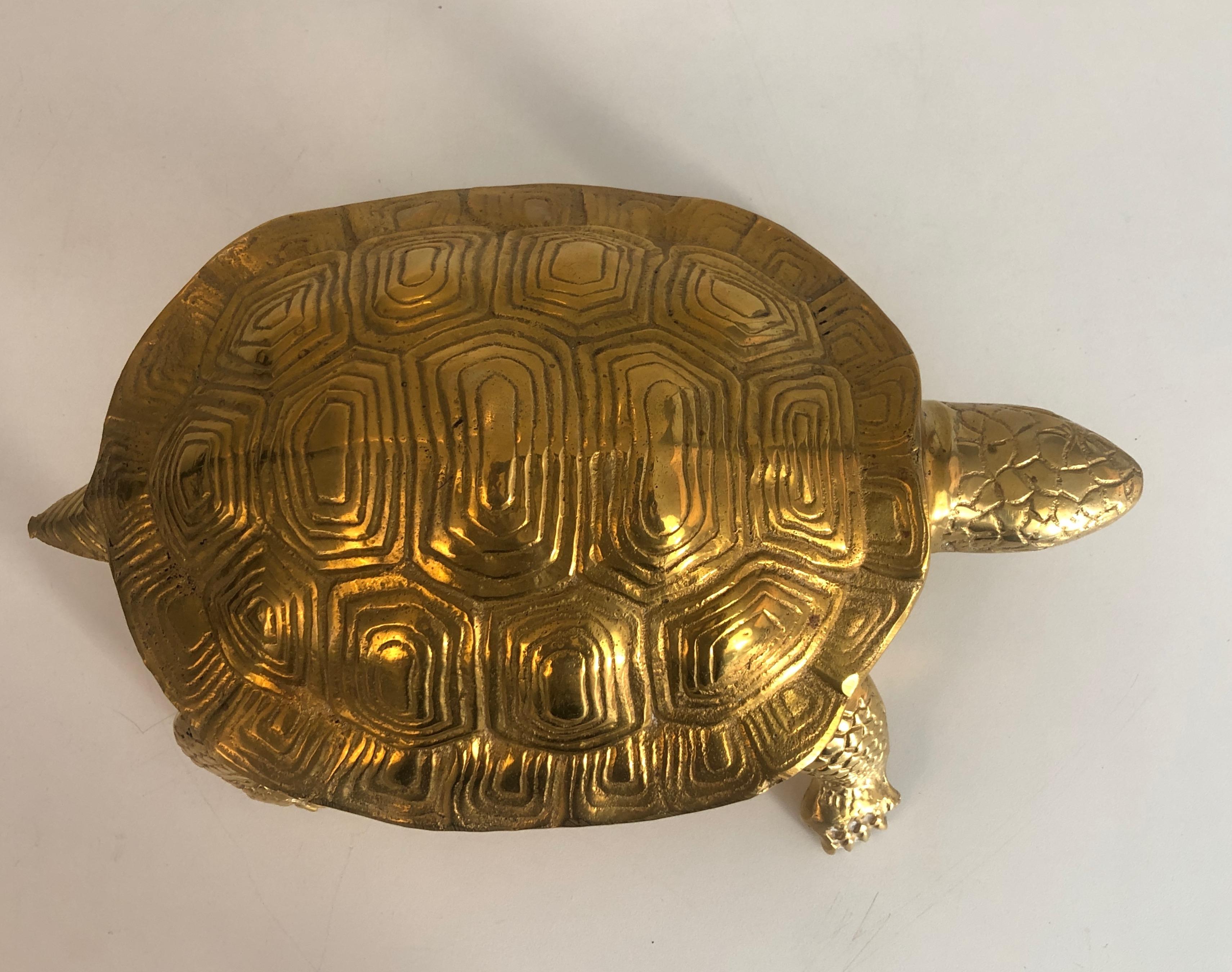Sculpture française de tortue en laiton, datant d'environ 1970 en vente 4