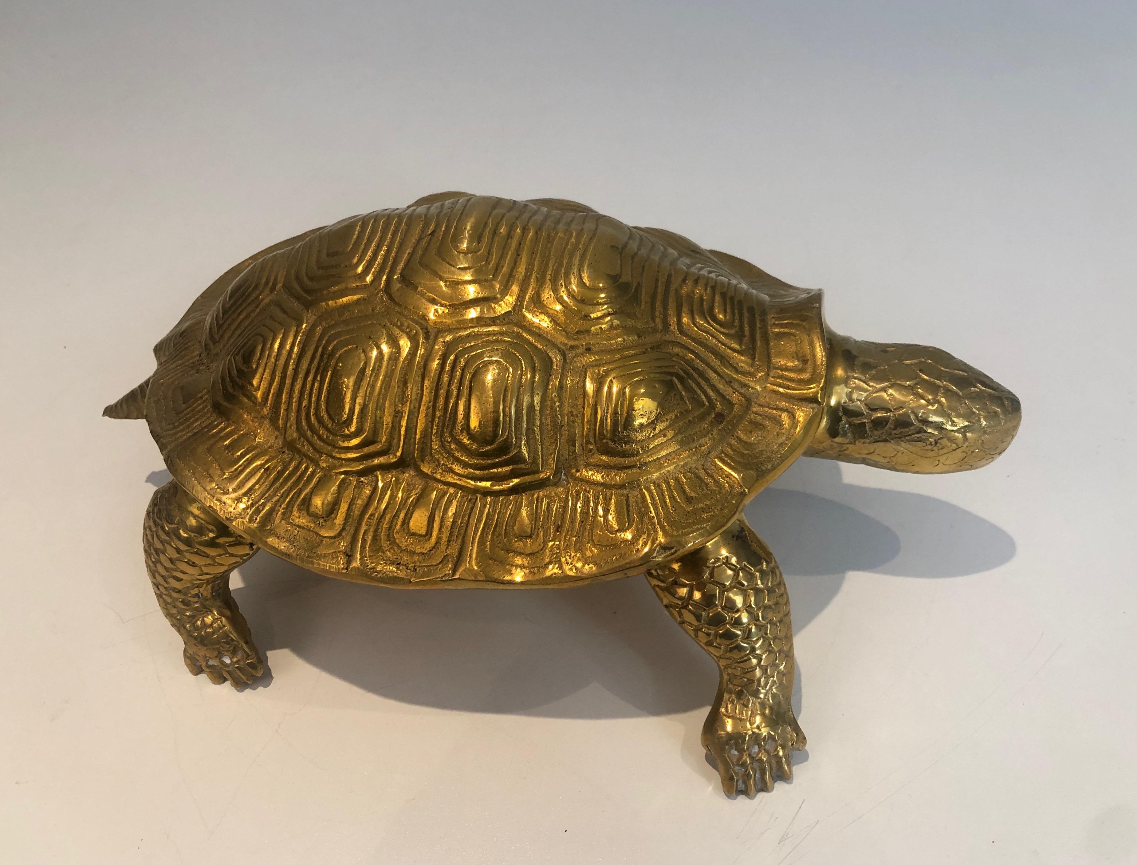 Sculpture française de tortue en laiton, datant d'environ 1970 en vente 5