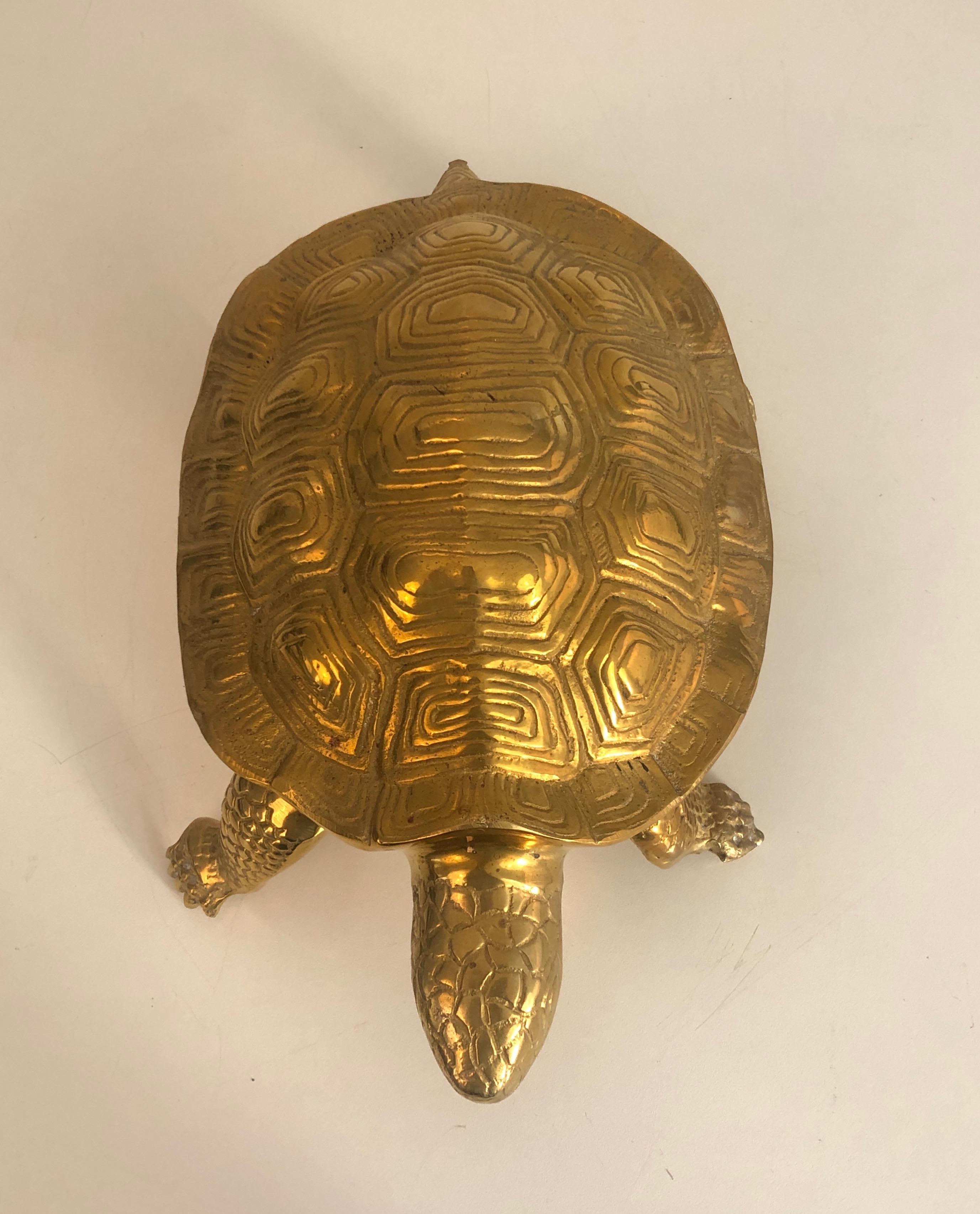 Sculpture française de tortue en laiton, datant d'environ 1970 en vente 6