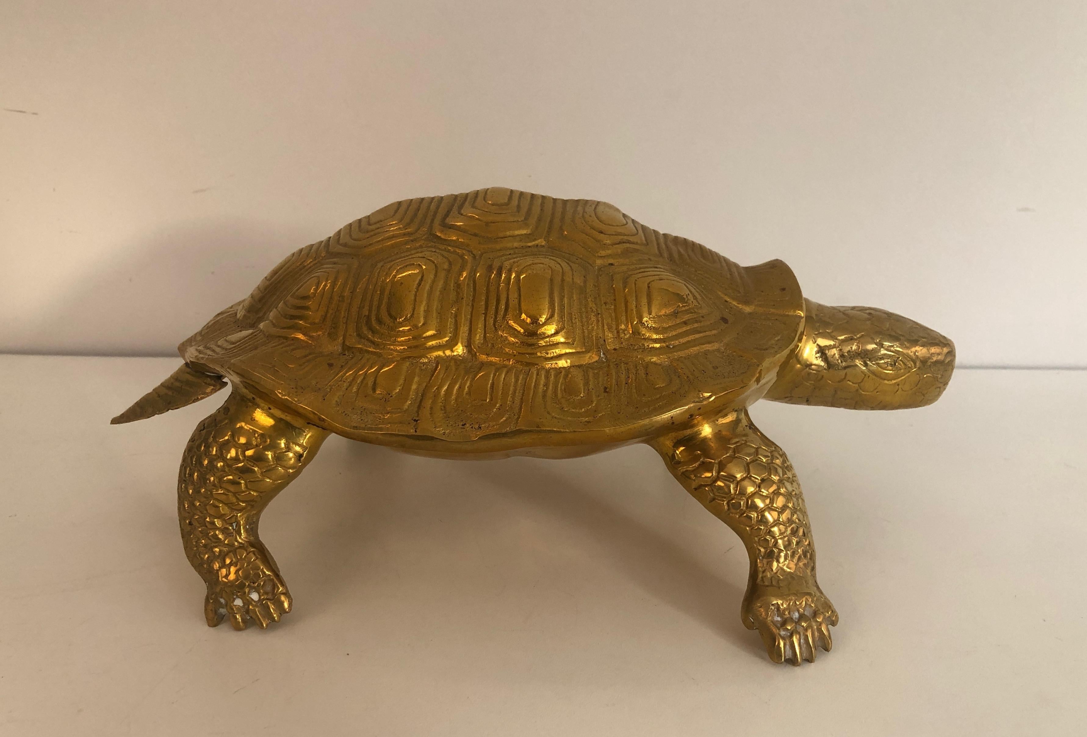 Sculpture française de tortue en laiton, datant d'environ 1970 en vente 9
