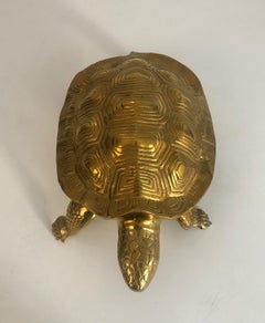 Turtle Brass Sculpture, French, Circa 1970