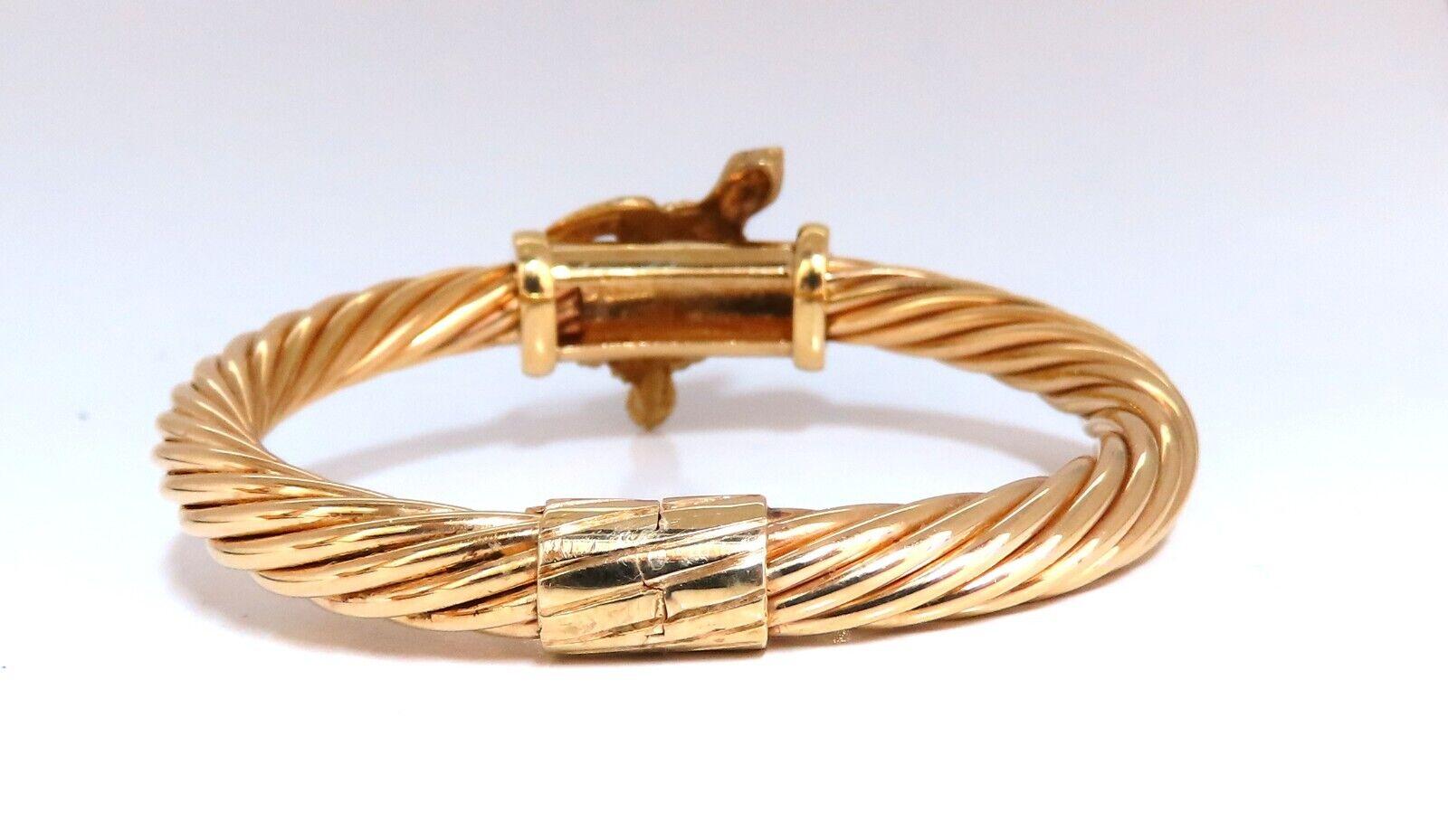 Turtle Candy Cane Twist Bangle 14kt en vente 1
