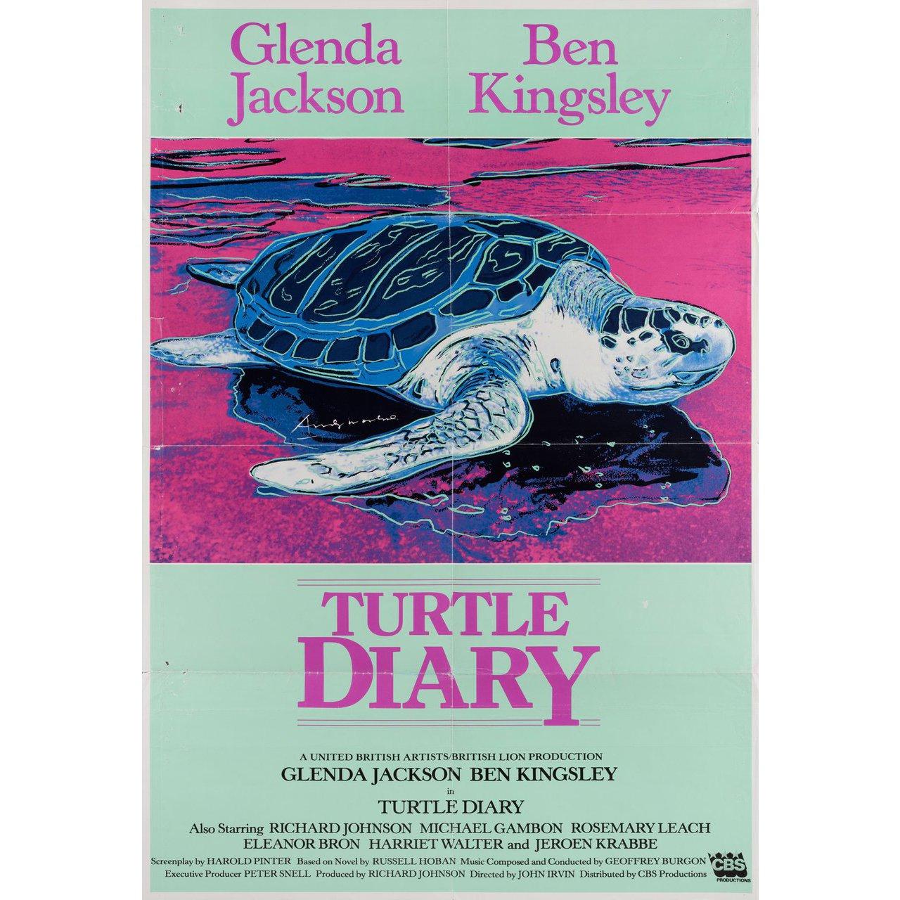 Original 1985 British one sheet poster by Andy Warhol for the film Turtle Diary directed by John Irvin with Glenda Jackson / Ben Kingsley / Richard Johnson / Michael Gambon. Good-Very Good condition, folded with pinholes. Many original posters were