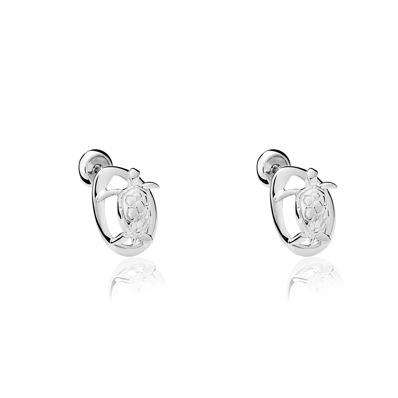 sterling silver turtle earring studs
