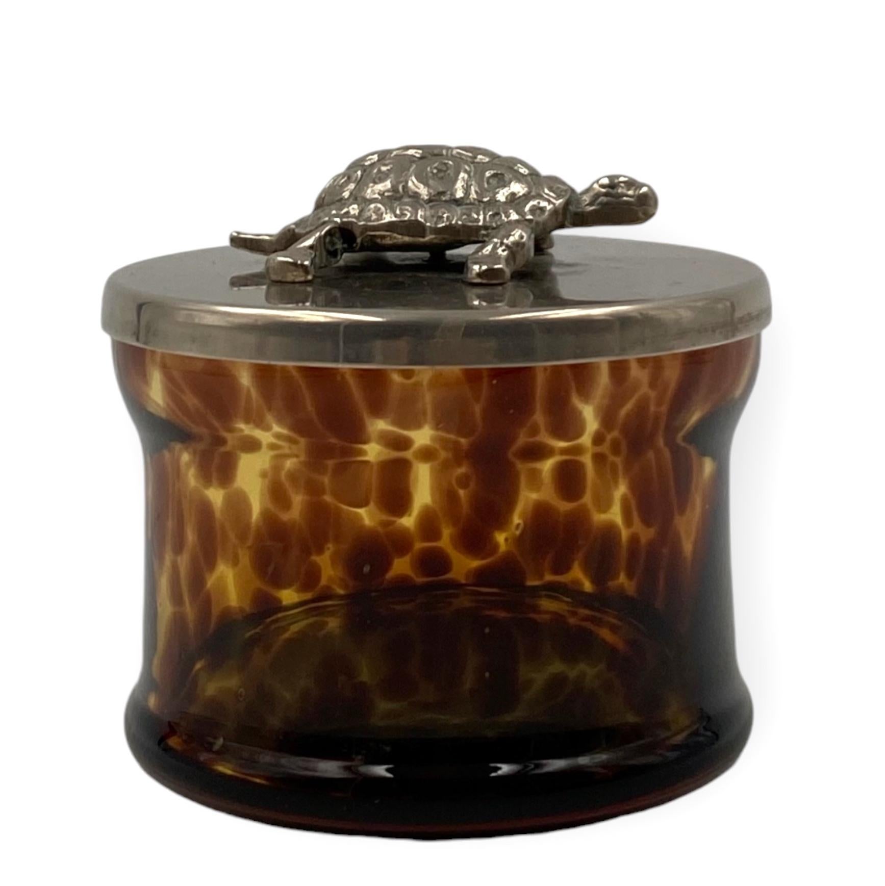 French Turtle glass Box, France 1970s en vente