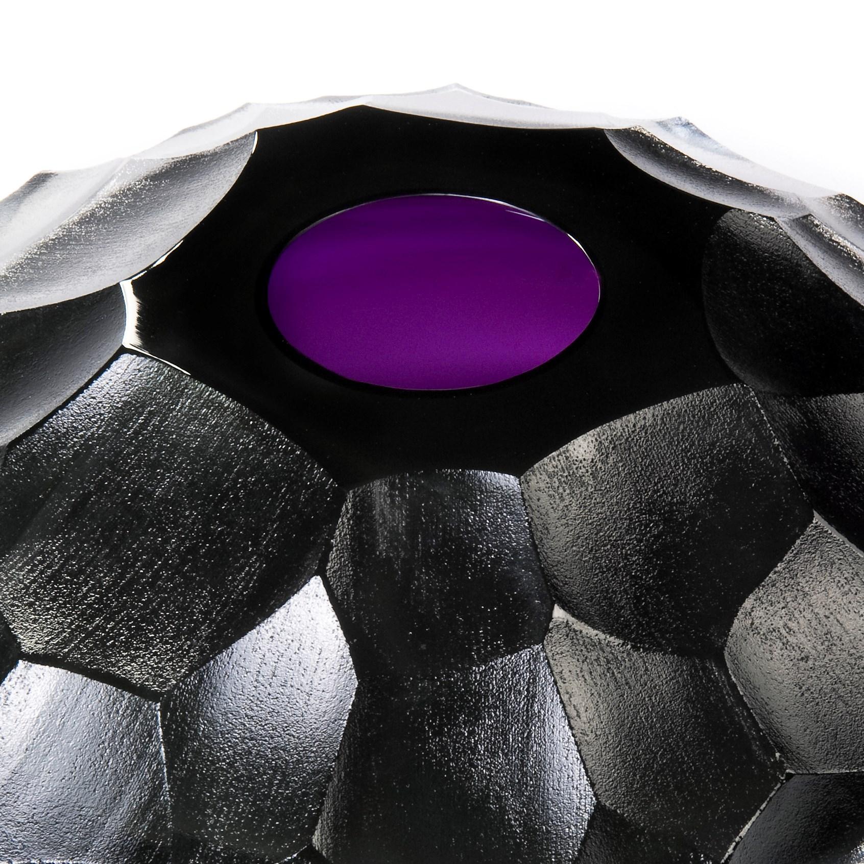 Hand-Crafted  Turtle Jewel, a faceted cut purple glass centrepiece / vase by  Lena Bergström For Sale