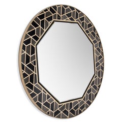 Turtle Mirror with Marble and Solid Wood