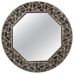 Turtle Mirror with Marble and Solid Wood