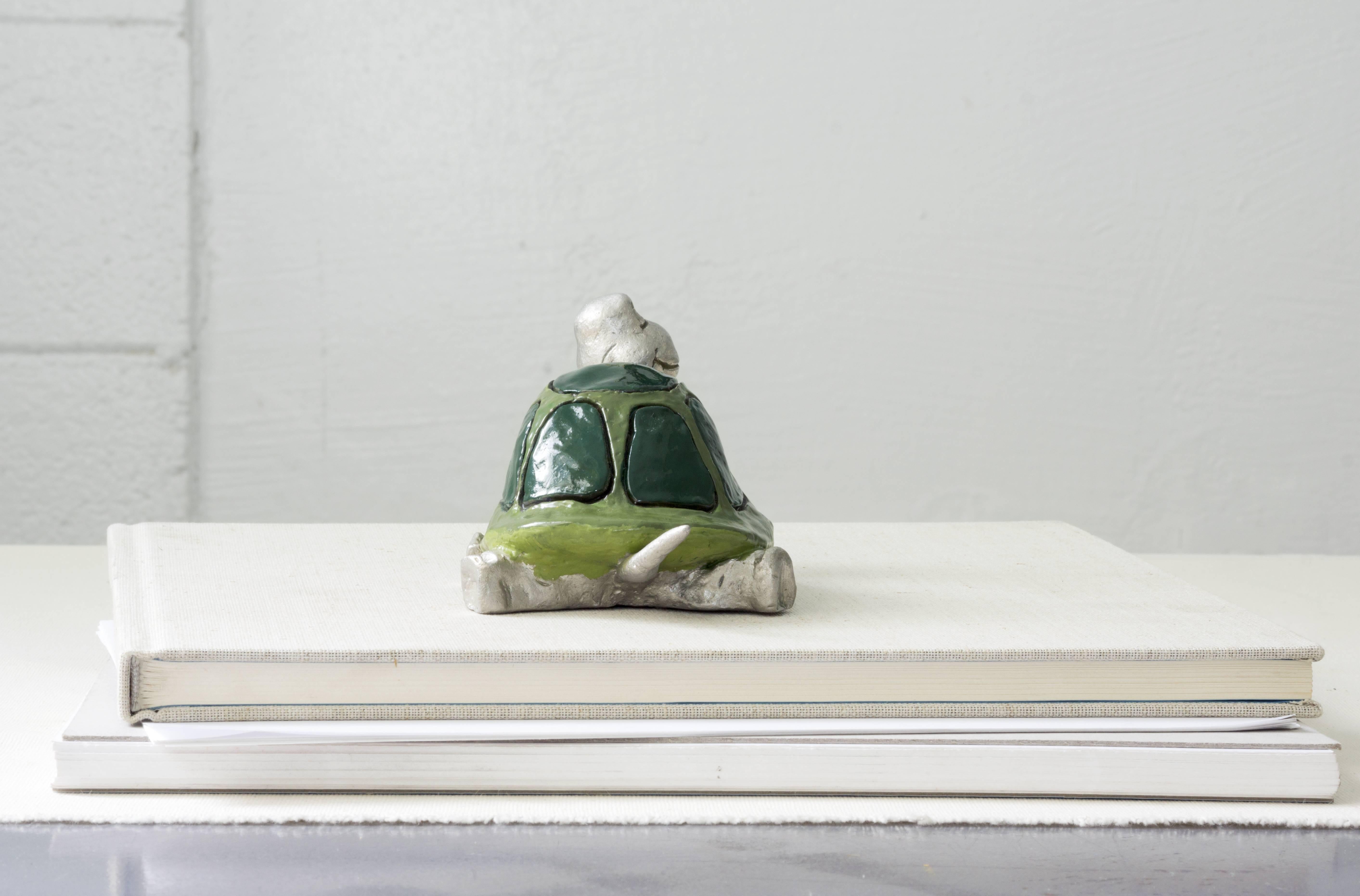 Cast Turtle Paperweight Sculpture by Lauren Steinberg For Sale