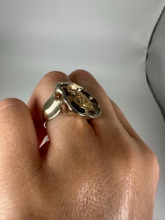 Turtle ring 14KT gold SS size 6 handmade turtle ring