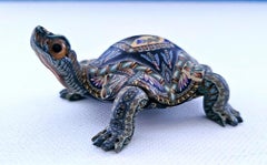 Escultura de tortuga de Jon Stuart Anderson, firmada y fechada.