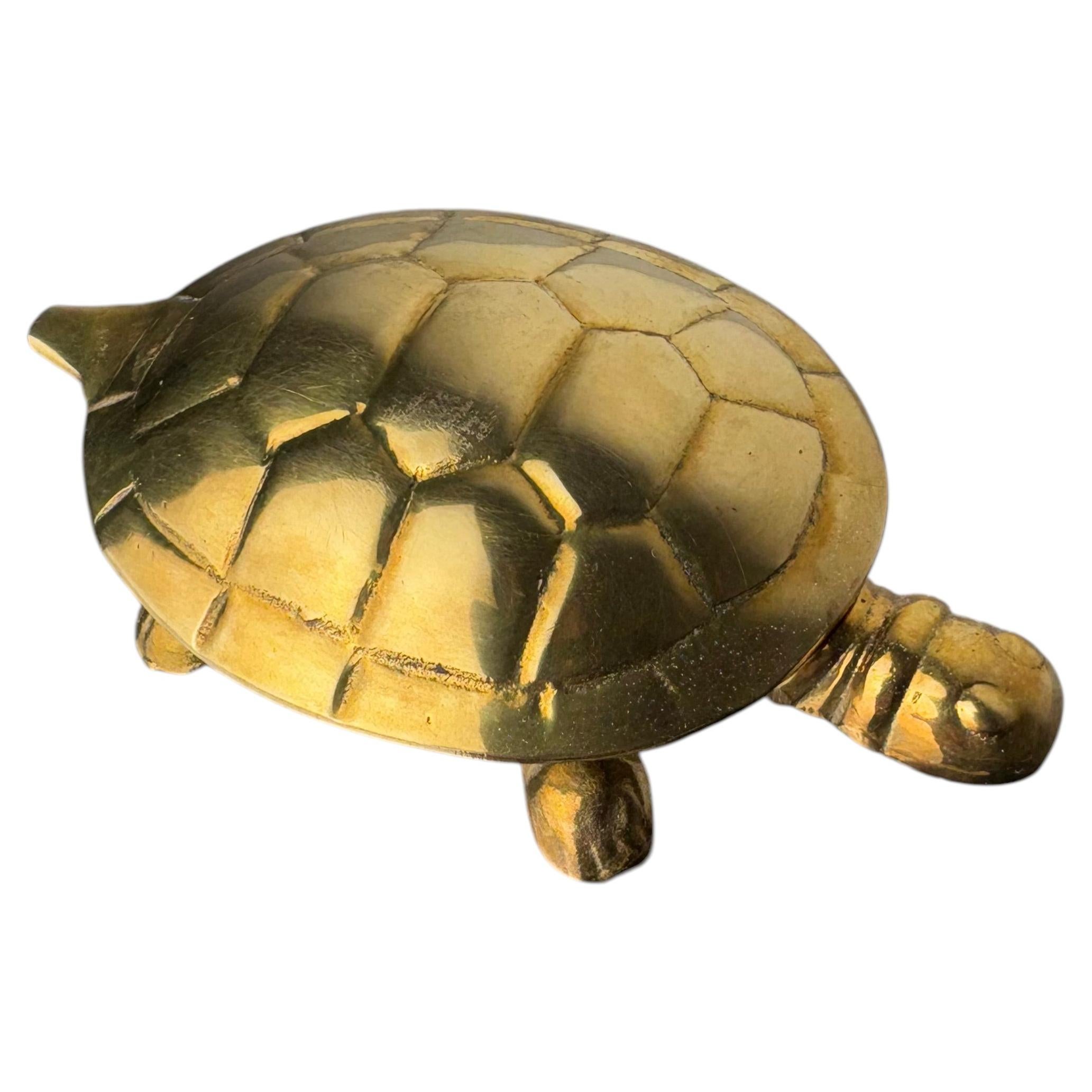 Turtle-Shaped Brass Jewelry Box , Italy, 1970 For Sale
